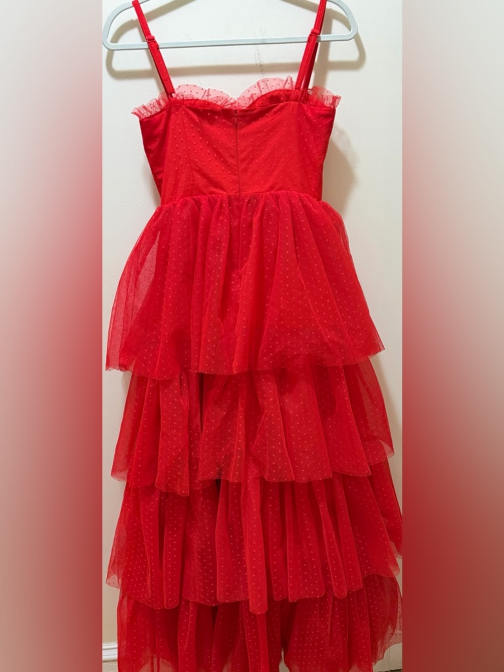 Dolls Kill x Beetlejuice "Red Wedding" Lydia Deetz gown maxi dress tulle - Picture 8 of 12
